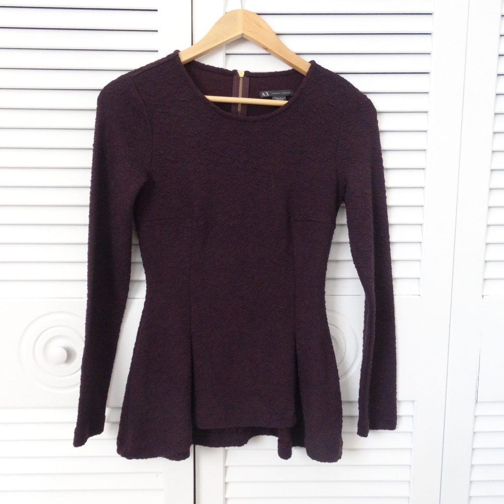 NWOT! Purple Peplum Blouse